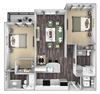 Centre Pointe Apartments - B5 - 2 bedrooms and 2 bath - 3D Centre Pointe Apartments - B5 - 2 bedrooms and 2 bath - 3D