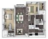 Centre Pointe Apartments - B6 - 2 bedrooms and 2 bath - 3D Centre Pointe Apartments - B6 - 2 bedrooms and 2 bath - 3D