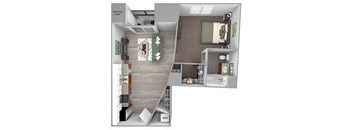 The Sheffield A1 1 bed 1 bath 3D