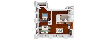 Main 3 Downtown - A11 (Landmark) - 1bed/1 bath - 3D