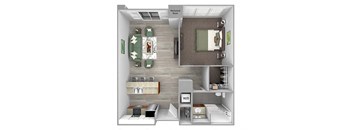 The Sheffield A11 1 bed 1 bath 3D