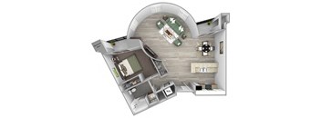 The Sheffield A15 1 bed 1 bath 3D