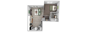 The Sheffield A2 1 bed 1 bath 3D