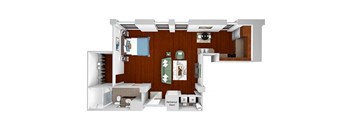 Main 3 Downtown - A3 (Landmark) - Studio/1 bath - 3D