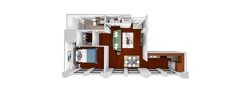 Main 3 Downtown - A5 (Landmark) - 1bed/1 bath - 3D