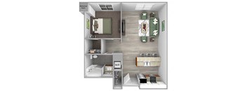 The Sheffield A5 1 bed 1 bath 3D