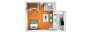 John Winthrop A5 studio 1 bath 3D