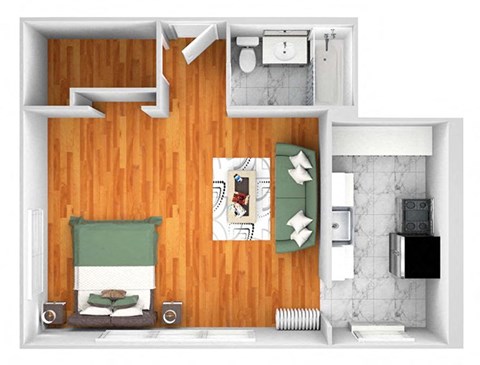 John Winthrop A5 studio 1 bath 3D