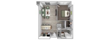 The Sheffield A6 1 bed 1 bath 3D