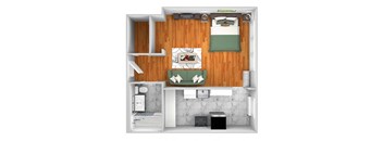 John Winthrop A6 studio 1 bath 3D