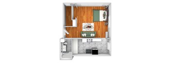 John Winthrop A7 studio 1 bath 3D