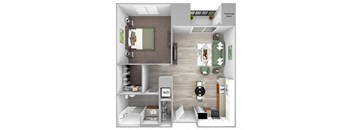 The Sheffield A8 1 bed 1 bath 3D