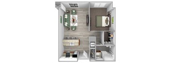 The Sheffield A9 1 bed 1 bath 3D