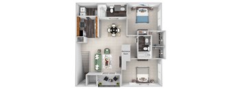 B1 Babys Breath no garage 2 bed 2 bath 3D