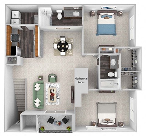 B1 Babys Breath no garage 2 bed 2 bath 3D