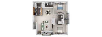 B2 Babys breath with garage 2 bed 2 bath 2D