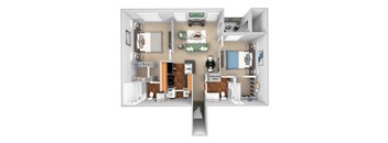 Carrington Place at Shoal Creek floor plan B3 - 2 bed 2 baths -  3D