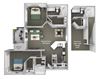 Sonterra Apartments at Paradise Valley - B3 (Sapphire) - 2 bedroom and 2 bath - 3D Sonterra Apartments at Paradise Valley - B3 (Sapphire) - 2 bedroom and 2 bath - 3D