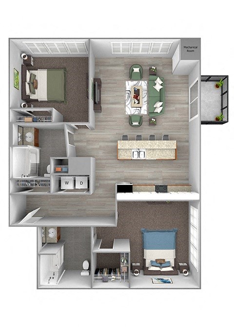 The Sheffield B6 2 bed 2 bath 3D