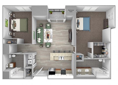 The Sheffield B7 2 bed 2 bath 3D