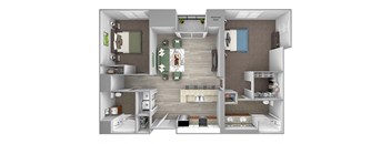 The Sheffield B8 2 bed 2 bath 3D