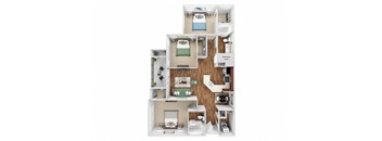 Glenbrook C1 floor plan 3 bed 2 bath 3D