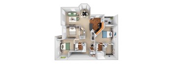 Carrington Place at Shoal Creek floor plan C2 - 3 beds 2 baths -  3D