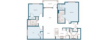 The Oaks at Johns Creek - B2 - 2 bed - 2 bath - 1 den