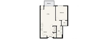 A06 - 1Bed 1Bath - Onyx Edina - 2D