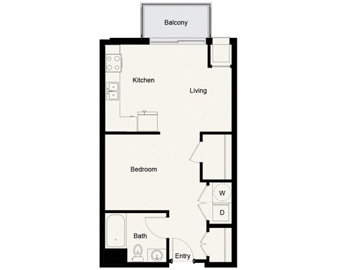 A_S1 - Studio 1Bath - Onyx Edina - 2D