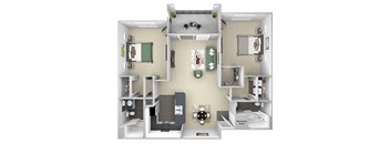 La Costa - B2 - St Tropez - 2 bedroom - 2 bath - 3D floor plan