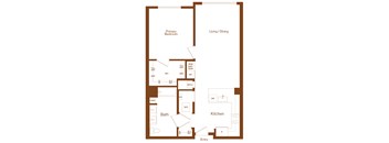 A10 - 1 bedroom - 1 bath - 2D floor plan