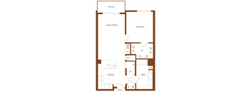 A7 - 1 bedroom - 1 bath - 2D floor plan
