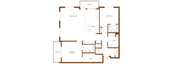 B17 - 2 bedroom - 2 bath - 2D floor plan