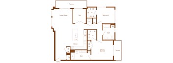 B18 - 2 bedroom - 2 bath - 2D floor plan