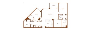 B20 - 2 bedroom - 2 bath - 2D floor plan