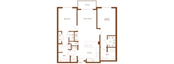B4 - 2 bedroom - 2 bath - 2D floor plan