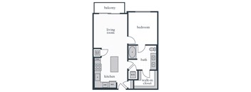 A1 - 1 bedroom 1 bathroom - 2D - The Remy