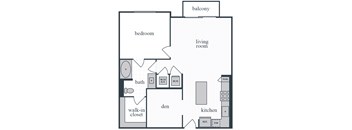 A4 - 1 bedroom 1 den 1 bathroom - 2D - The Remy