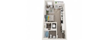 Element 25 apartments S1 studio 3D floor plan