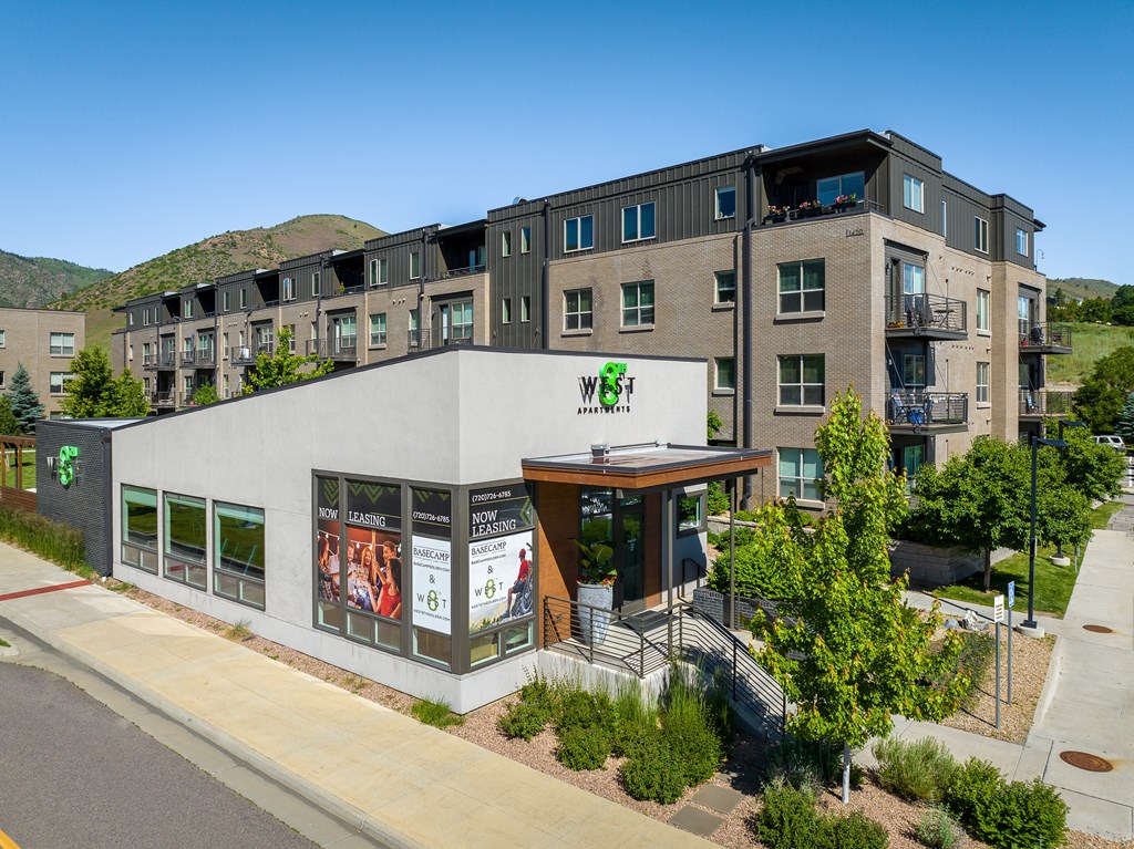 a building with a sign on the side of it