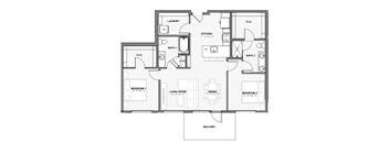A black and white image of a house floor plan.