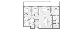 a floor plan of a house with many windows and a garage