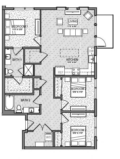 a floor plan of a modern house