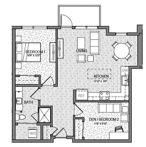 floor plan of the upper level of an apartment building