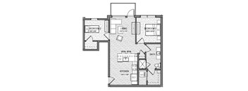a floor plan of a small house with bedrooms and a living room