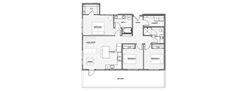 A black and white image of a house floor plan.