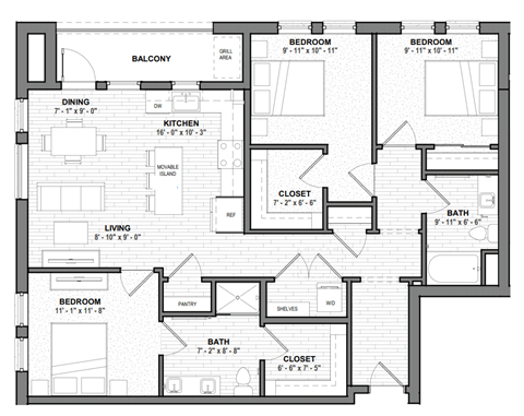 a floor plan of a house