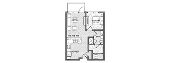 a floor plan of a small modern apartment