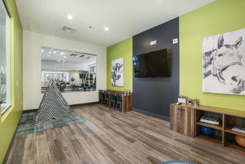 the lobby or reception area of the flats at obsidian